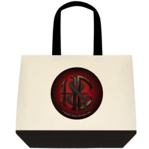 Heaven and Earth Classic Cotton Tote Bag with red and black H&E Logo